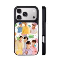 BTS members macaron collage iPhone 17 Pro Max Black Case