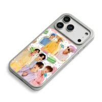 BTS members macaron collage iPhone 17 Pro Max Electroplated Silver Case2