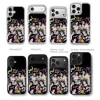 BTS OT7 colorful name graffiti Chris Brown Phone Case Black Electroplated Silver For Iphone 11 To 17