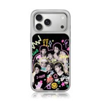 BTS OT7 colorful name graffiti iPhone 17 Pro Max Electroplated Silver Case1