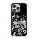 BTS OT7 with colorful doodles Phone Case for iPhone 11-17 & Samsung Galaxy S24-S26