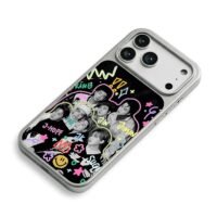 BTS OT7 with colorful doodles iPhone 17 Pro Max Electroplated Silver Case2