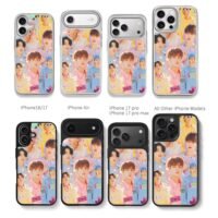 BTS pastel members stickers Chris Brown Phone Case Black Electroplated Silver For Iphone 11 To 17