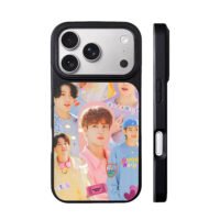 BTS pastel members stickers iPhone 17 Pro Max Black Case