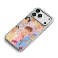 BTS pastel members stickers iPhone 17 Pro Max Electroplated Silver Case2