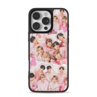 BTS pink group with My Melody iPhone 16 Pro Max Black Case