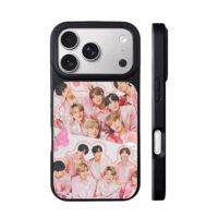 BTS pink group with My Melody iPhone 17 Pro Max Black Case