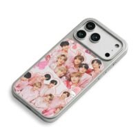 BTS pink group with My Melody iPhone 17 Pro Max Electroplated Silver Case2