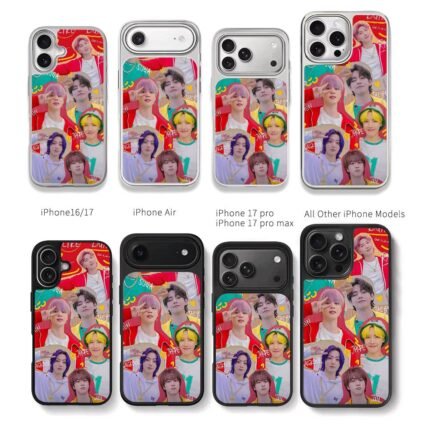 BTS RM Jin Jhope Tae JK coll Chris Brown Phone Case Black Electroplated Silver For Iphone 11 To 17