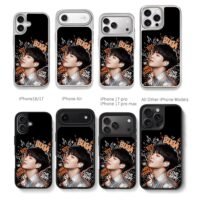 BTS Suga Min Yoongi Love Army Chris Brown Phone Case Black Electroplated Silver For Iphone 11 To 17