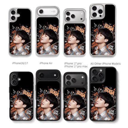 BTS Suga Min Yoongi Love Army Chris Brown Phone Case Black Electroplated Silver For Iphone 11 To 17