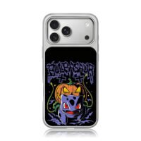 Bulbasaur Halloween pumpkin iPhone 17 Pro Max Electroplated Silver Case1