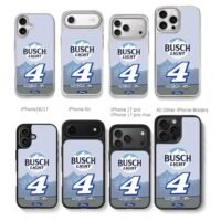 Busch Light Ford No4 NASCAR Chris Brown Phone Case Black Electroplated Silver For Iphone 11 To 17