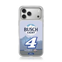 Busch Light Ford No4 NASCAR iPhone 17 Pro Max Electroplated Silver Case1