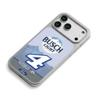 Busch Light Ford No4 NASCAR iPhone 17 Pro Max Electroplated Silver Case2
