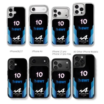 BWT Alpine F1 Team Number 10 Chris Brown Phone Case Black Electroplated Silver For Iphone 11 To 17