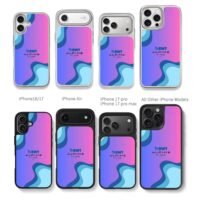 BWT Alpine F1 Team wavy gradient design Chris Brown Phone Case Black Electroplated Silver For Iphone 11 To 17