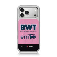BWT Eni Pink F1 Livery With Pierre iPhone 17 Pro Max Electroplated Silver Case1