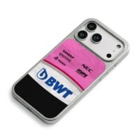 BWT Sahara F1 livery logos iPhone 17 Pro Max Electroplated Silver Case2