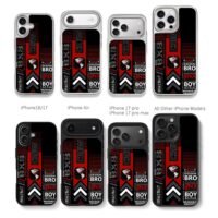BXB CREW streetwear globe red black Chris Brown Phone Case Black Electroplated Silver For Iphone 11 To 17