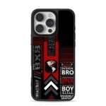 BXB CREW streetwear globe red black iPhone 16 Pro Max Black Case