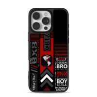 BXB CREW streetwear globe red black iPhone 16 Pro Max Black Case