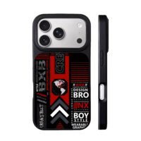 BXB CREW streetwear globe red black iPhone 17 Pro Max Black Case