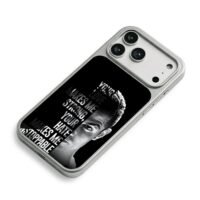 C Ronaldo half face with quote iPhone 17 Pro Max Electroplated Silver Case2