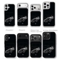 C8R GT black racing car art Chris Brown Phone Case Black Electroplated Silver For Iphone 11 To 17