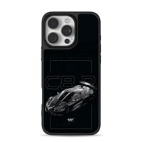 C8R GT black racing car art iPhone 16 Pro Max Black Case