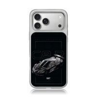 C8R GT black racing car art iPhone 17 Pro Max Electroplated Silver Case1