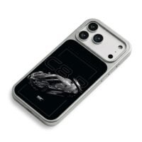 C8R GT black racing car art iPhone 17 Pro Max Electroplated Silver Case2