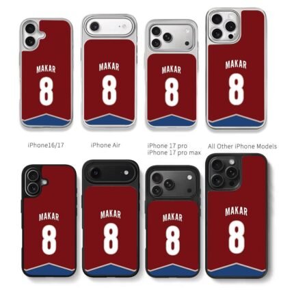Cale Makar 8 burgundy jersey print Chris Brown Phone Case Black Electroplated Silver For Iphone 11 To 17