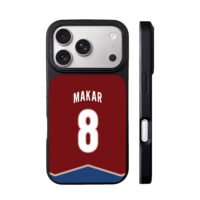 Cale Makar 8 burgundy jersey print iPhone 17 Pro Max Black Case