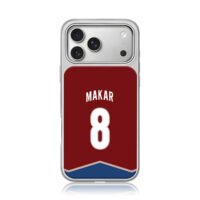 Cale Makar 8 burgundy jersey print iPhone 17 Pro Max Electroplated Silver Case1