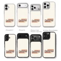 California retro distressed text Chris Brown Phone Case Black Electroplated Silver For Iphone 11 To 17