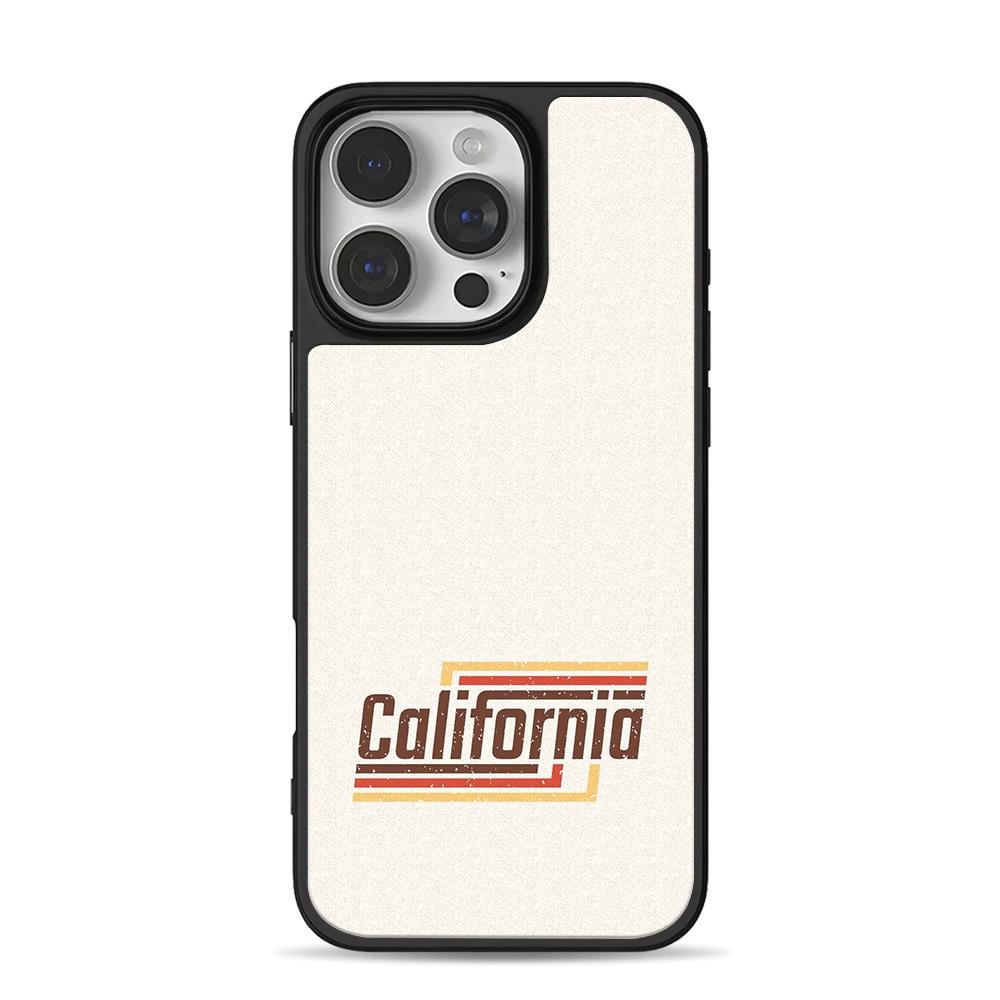 California retro distressed text iPhone 16 Pro Max Black Case California retro distressed text Phone Case for iPhone 11-17 & Samsung Galaxy S24-S26 - Image 1