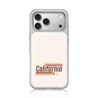 California retro distressed text iPhone 17 Pro Max Electroplated Silver Case1