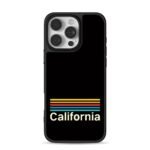 California retro rainbow stripes iPhone 16 Pro Max Black Case