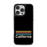 California retro rainbow stripes iPhone 16 Pro Max Black Case