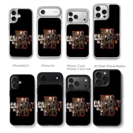 Call of Duty Black Ops 3 logo Chris Brown Phone Case Black Electroplated Silver For Iphone 11 To 17