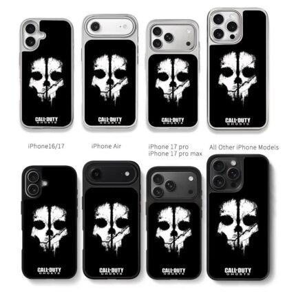 Call of Duty Ghosts mask Chris Brown Phone Case Black Electroplated Silver For Iphone 11 To 17