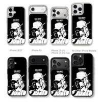 Call of Duty Mobile anime girl Chris Brown Phone Case Black Electroplated Silver For Iphone 11 To 17