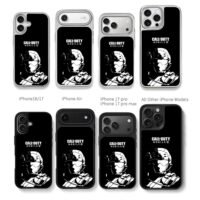 Call of Duty Mobile soldier Chris Brown Phone Case Black Electroplated Silver For Iphone 11 To 17