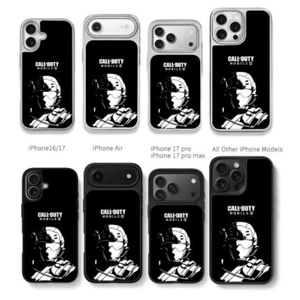 Call of Duty Mobile soldier Chris Brown Phone Case Black Electroplated Silver For Iphone 11 To 17