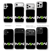 Call of Duty MWII white green logo Chris Brown Phone Case Black Electroplated Silver For Iphone 11 To 17