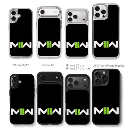 Call of Duty MWII white green logo Chris Brown Phone Case Black Electroplated Silver For Iphone 11 To 17