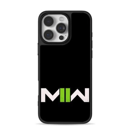 Call of Duty MWII white green logo iPhone 16 Pro Max Black Case