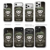 CallOfDutyBlackOpsMACSOGskull Chris Brown Phone Case Black Electroplated Silver For Iphone 11 To 17