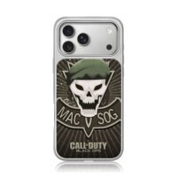 CallOfDutyBlackOpsMACSOGskull iPhone 17 Pro Max Electroplated Silver Case1